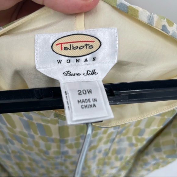 Talbots Woman green pastel pure silk lined skirt Size 20W A-line Back Zip - Picture 5 of 9